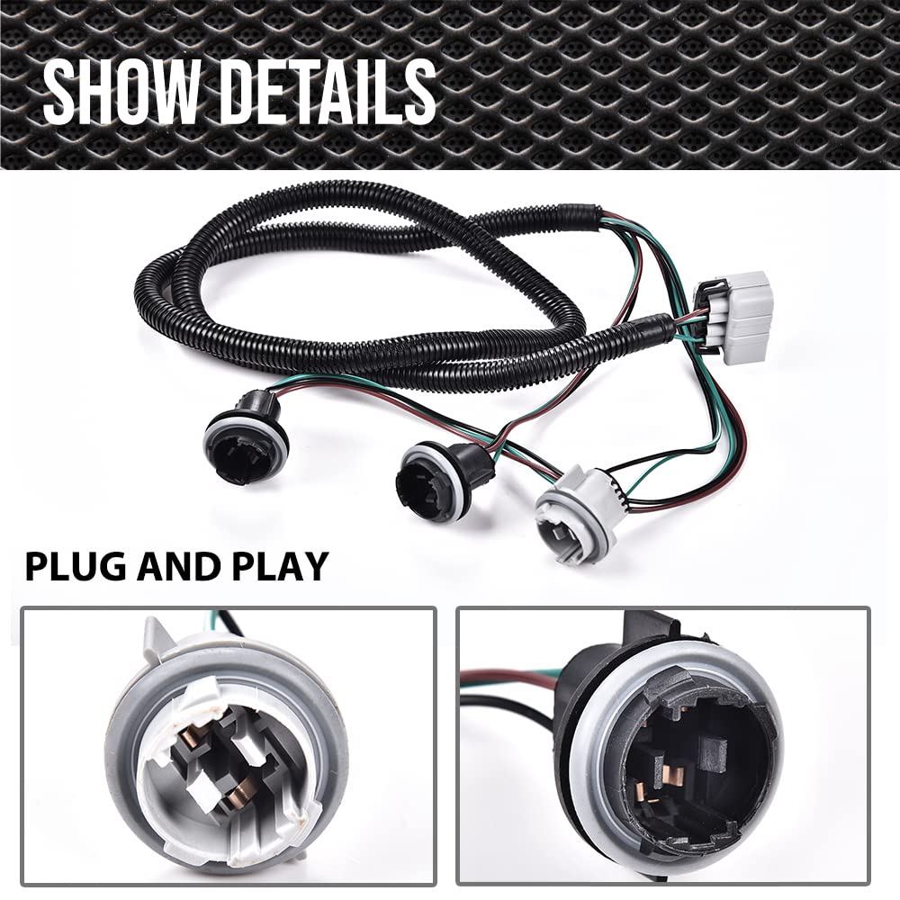 Tail Light Wiring Harness Compatible with 2007 2008 2009 2012 2013 2014 Chevy Silverado 1500 2500HD 3500HD/ 2007-2014 GMC Sierra 3500HD Tail Light