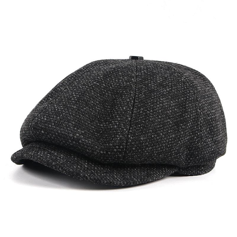 

Spring Newsboy Caps Men Beret Hat Peaky Blinders 2026 Korean Autumn Casual Vintage Men s Caps Warm Knitted Berets L(56-58cm) чорний
