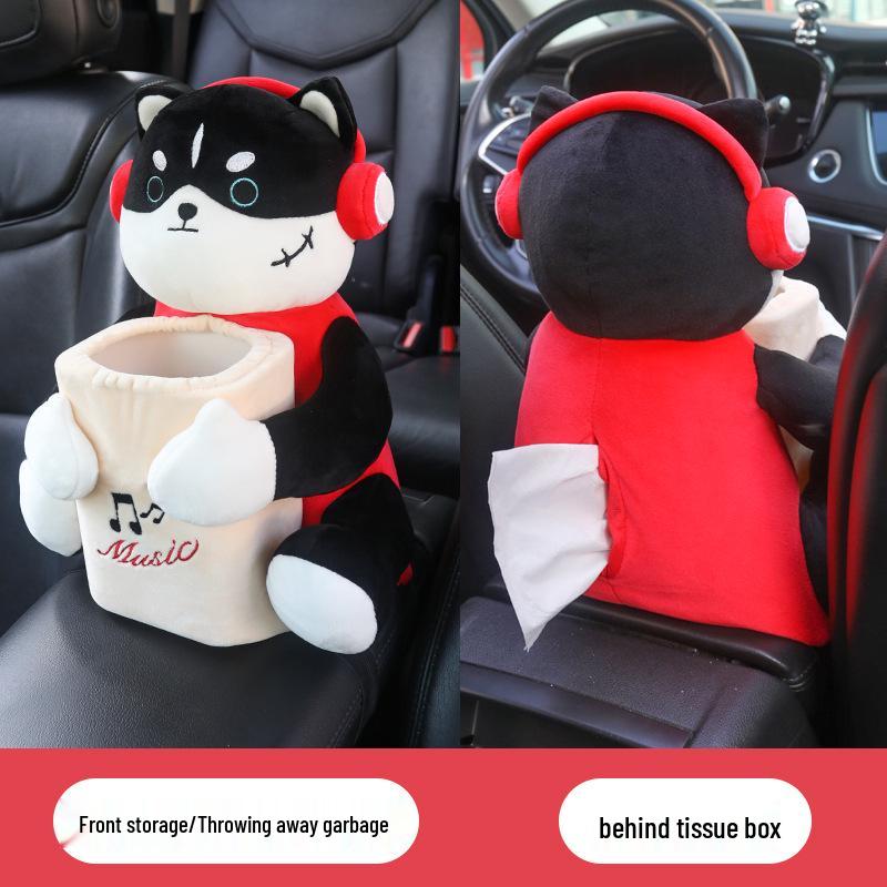 Creative Car Armrest: Two-in-One Tissue Holder & Trash Can - Cute Car Interior Decoration