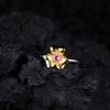Multi-Color Cute Flower Colored Treasure Ring S925 Sterling Silver Inlaid Natural Colored Treasure Ring Women'S Fashion High-End Jewelry