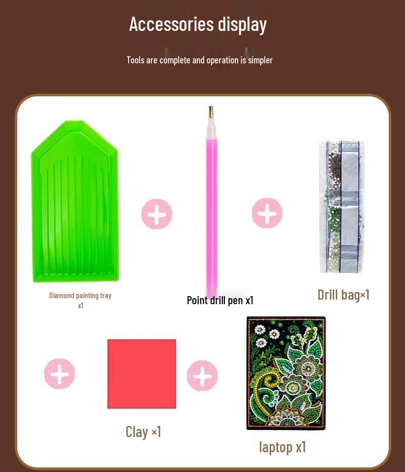 Handmade DIY Xian Porcelain Diamond Painting Notebook: Creative Educational Toy & Gift for Elementary Students, Teachers, and Kids with Stickers