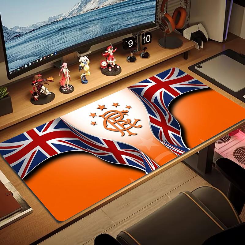 Rangers FC Mauspads Großes Gaming-Tischkissen Rutschfest Laptop Tablet Großes Mauspads XXL Matte Mini-PC Spielmatte Mit Verriegeltem Rand