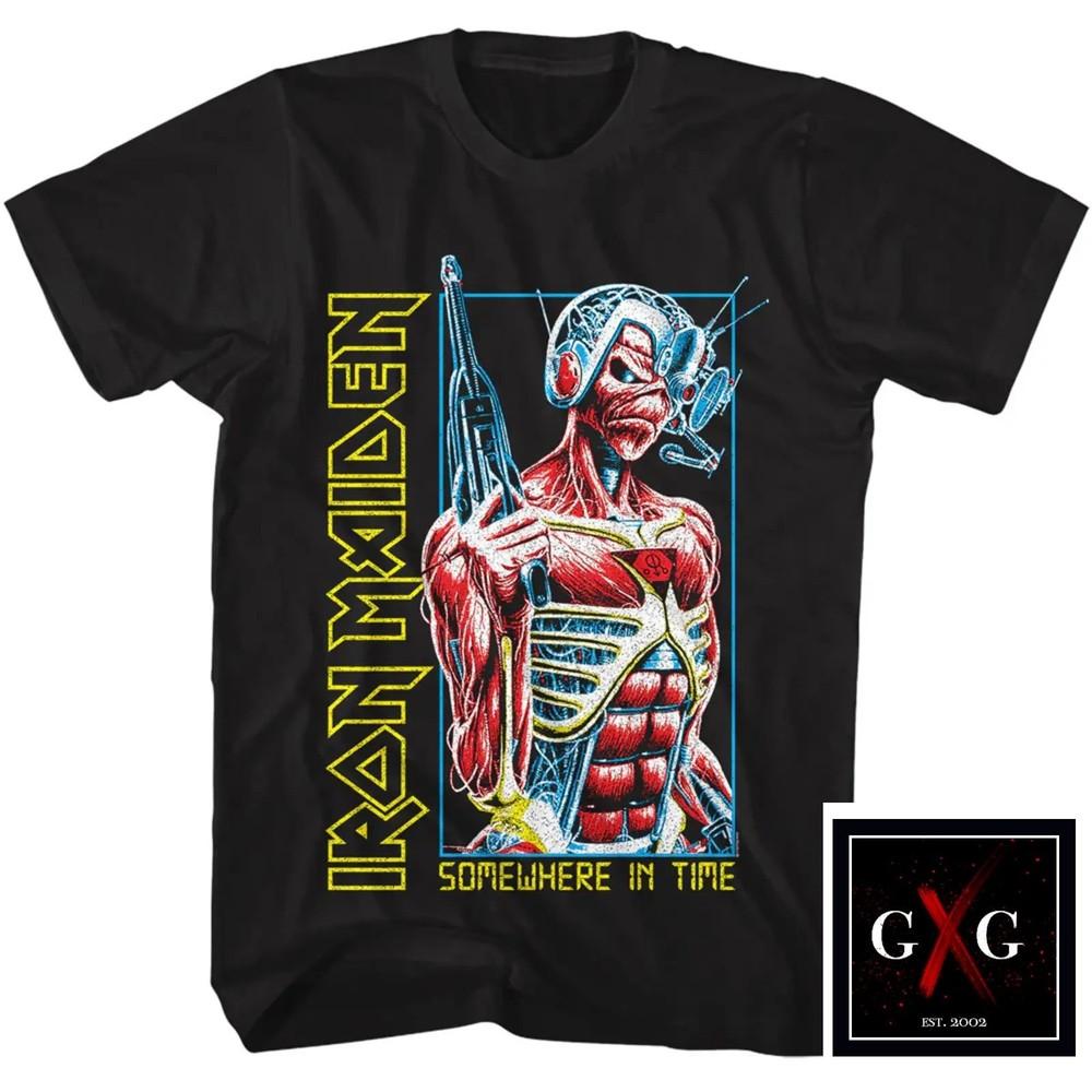 IRON MAIDEN cd cv SOMEWHERE IN TIME color Official SHIRT 2X New eddie powerslave Unisex T-Shirt XXXL