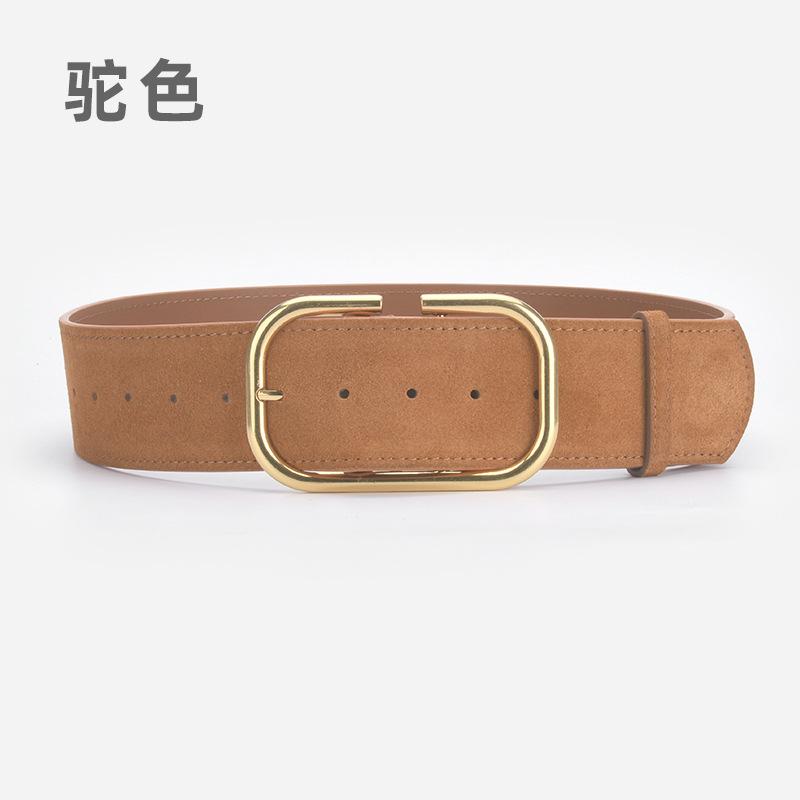 Retro Matte Waist Seal Women'S Simple Suede Leather Belt With Dress High-End Decorative Belt