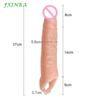 FXI 14-27cm Realistic  Sleeve Extender  Sleeve Dick Enlargement Delay Ejaculation Reusable Condom Men Sex Toys