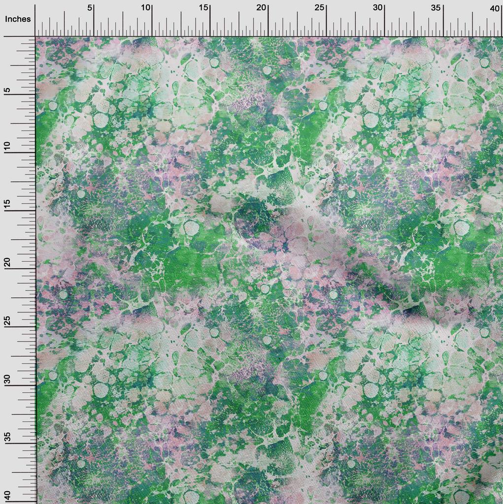 oneOone Cotton Flex Green Fabric Watercolor Sewing Craft Projects Fabric Prints By Yard 40 Inch