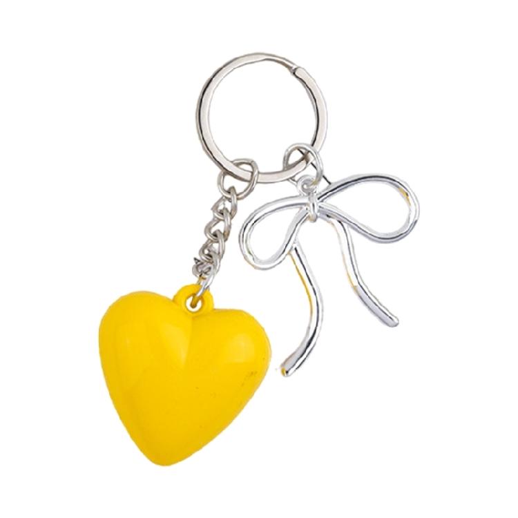 Trendy Heart Bowknot Keychain Unique Keyring Trendy Bag Decoration Female Fashion Jewelry Pendant Accessory for Women