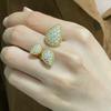 Hot Brand Vintage Full Diamond Women's Rings Luxury Jewelry For Women Water Drop Designer Rings Fashion Pure 925 Silver Rings