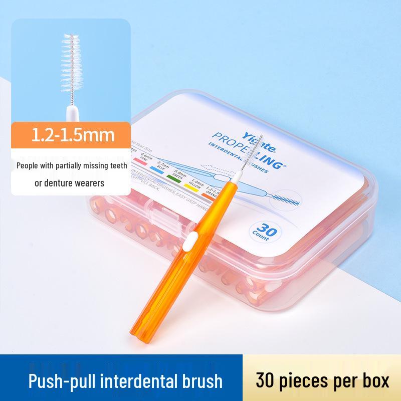 Medical Clean I-Type Interdental Brush: Soft, Telescopic Bristles for Orthodontic & Periodontal Care, 30-Piece Box