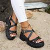 Fashion Women Platform Sandals Casual Lightweight Designer Shoes for Women Summer Cross Strap Flat Sandals Women Sandalias De Mujer