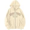 New Fashion Letter Print Zipper Sweater Men's and Women's Autumn and Winter Casual Fleece Hoodie