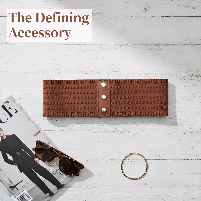 Women’s Elastic Wide Waist Belt Retro Classic Style Statement Piece Match for Long Shirts and Dresses