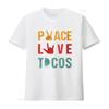 Womens Peace Love Tacos Vintage T Shirt Outfit For Mexican Food Lovers Round Neck Black vintage Washed streetwear Unisex