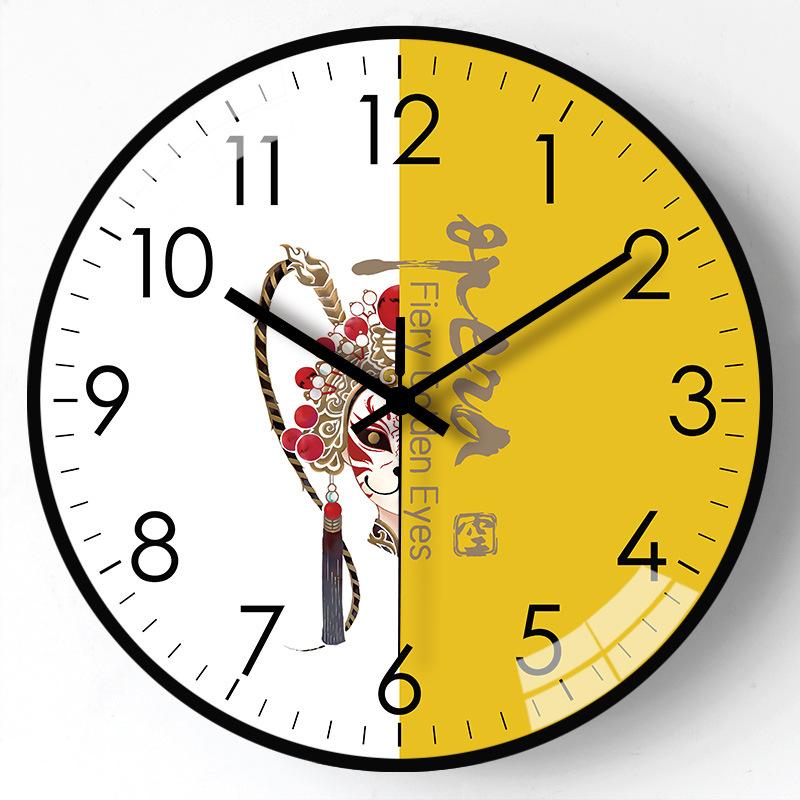 14-inch 35cm New Chinese Style Wall Clock Living Room Home Silent Wall Clock Bedroom Clock Hanging Table Quartz Clock
