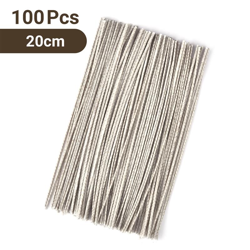 100Pcs Cotton Paper Without Holder Candle Wick Cotton Soy Wax Wick Household Scented Woven Candle Wick Kerosene Lamp Wax Thread