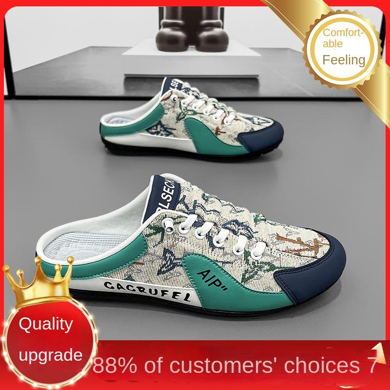 

Модные мужские новые модные повседневные полушлепанцы мужские повседневные туфли нескользящие легкие мужские 2024 модный тренд уличная обувь для ходьбы 44