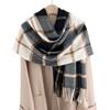 Clearance Plaid Imitation Cashmere Scarf Autumn and Winter Korean New Ins Style Retro Winter Warm Versatile Shawl Scarf