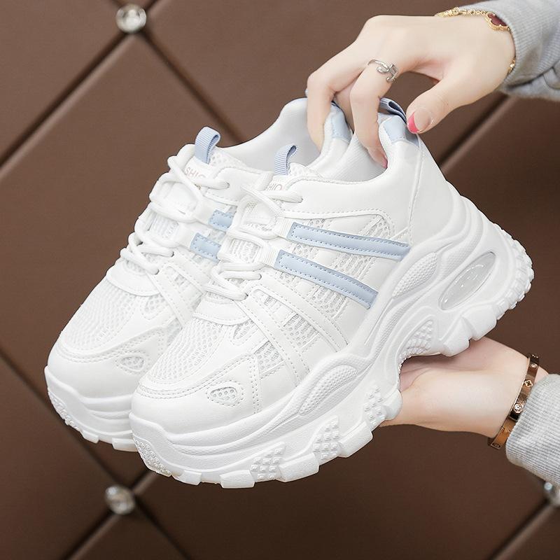Herbst neue Plattform-Sneaker, leichte atmungsaktive Laufschuhe mit weicher Sohle, Mesh-Dad