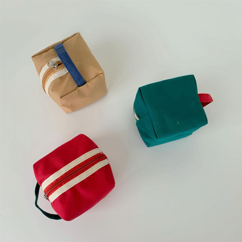 Fashion Canvas Cosmetic Bag Travel Makeup Bag Small Coin Purses Ladies Earphone Coin Key Organizer Case Portable Zipper Pouch