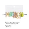 European and American hot-selling simple and exaggerated high-end earrings, earrings set 11 pairs of retro acrylic alloy earrings