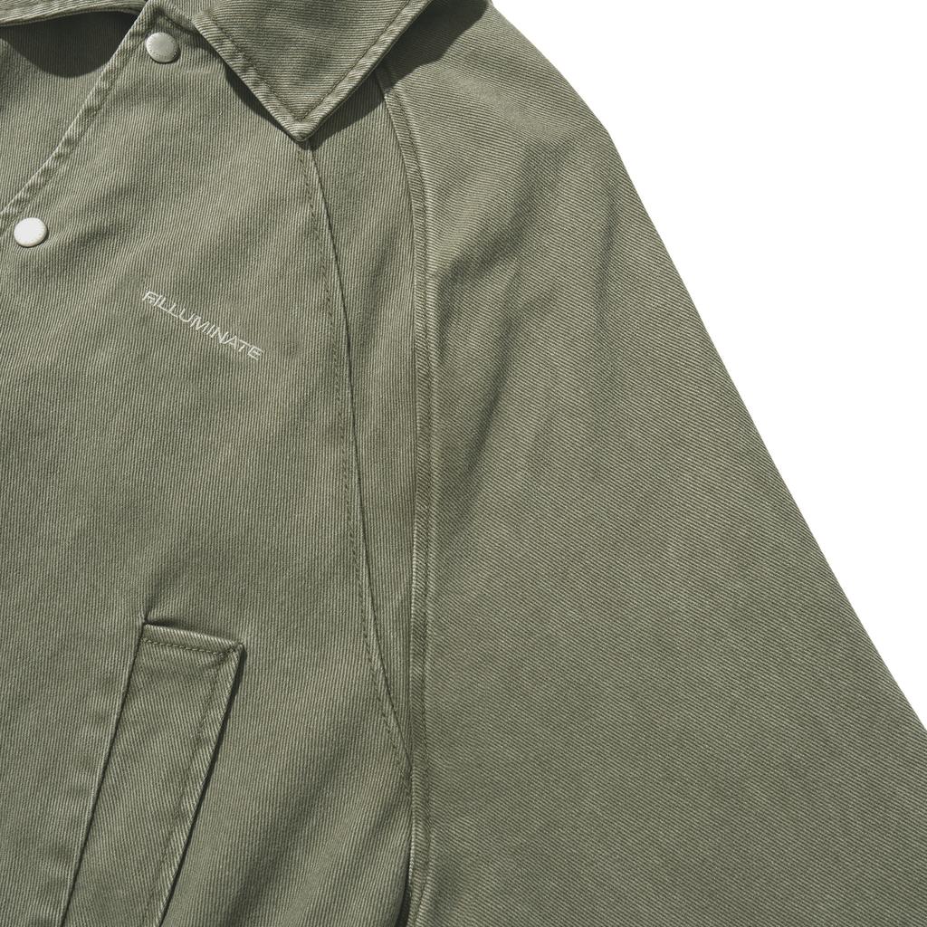 Filluminate Raglan Collar Denim Jacket - Khaki