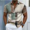 Men's Geometric Pattern 3D Print Shirt Button Up Shirt Casual Shirt Summer Shirt Short Sleeve Daily Vacation Clothing