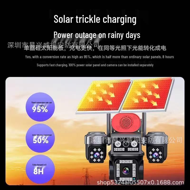 Solar-Powered 4G Waterproof Dome Camera: HD, Wireless, Mobile Remote Viewing