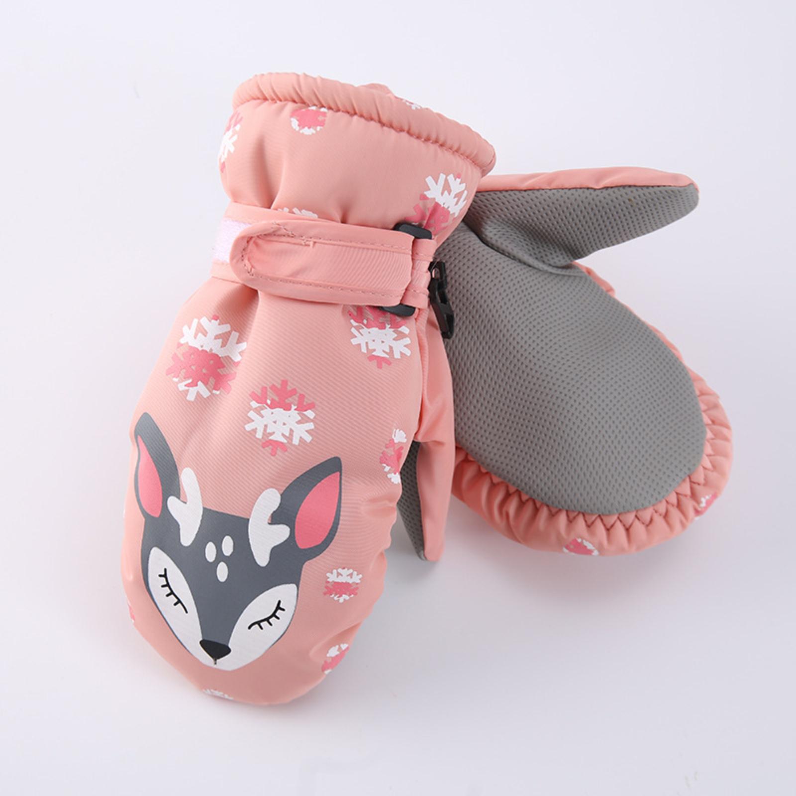 

Children s Warm Gloves, Winter Fleece-lined Cold-proof Gloves S розовый