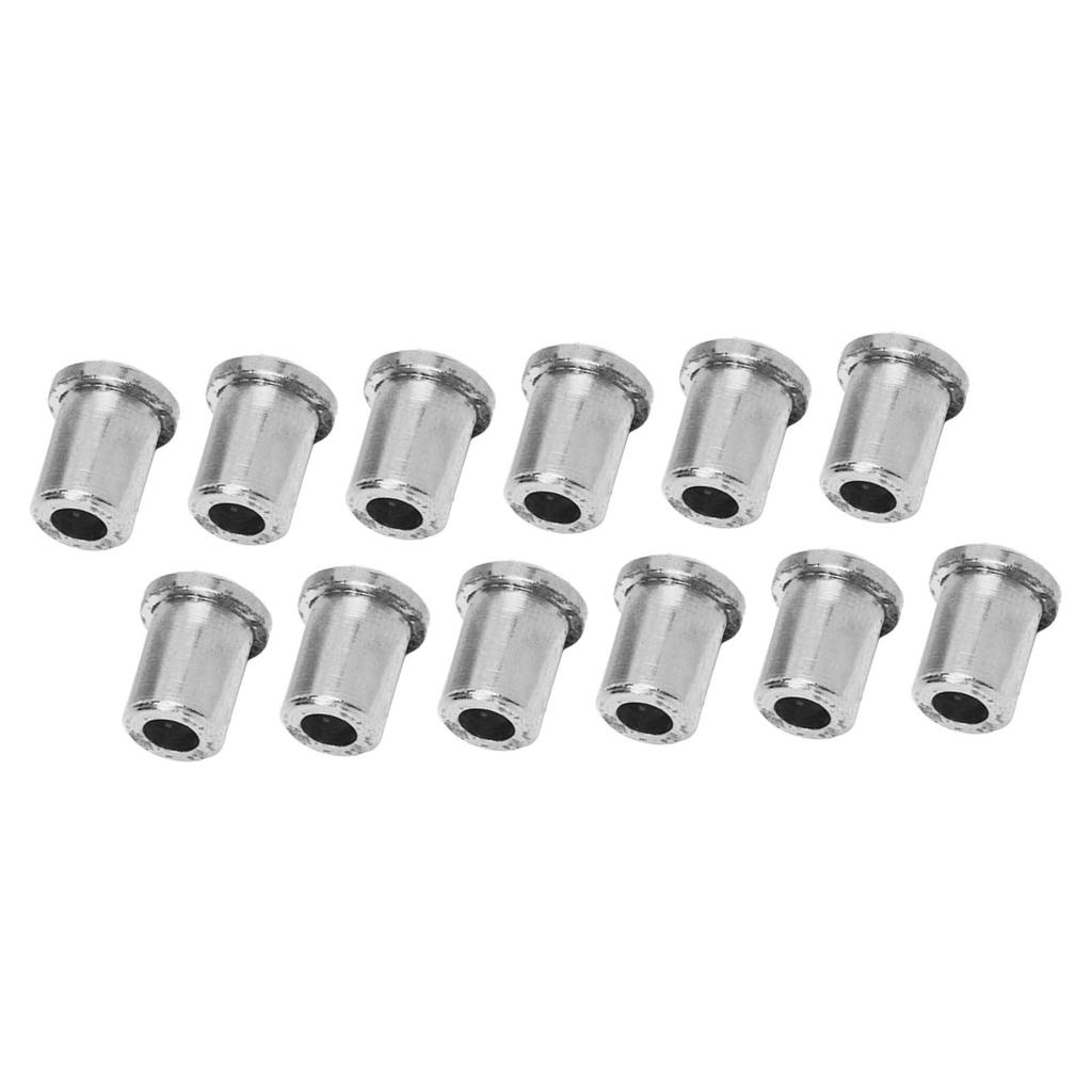 12PCS Guitar Through Body Ferrules Replacement Metal String Bushing for Electric Guitar