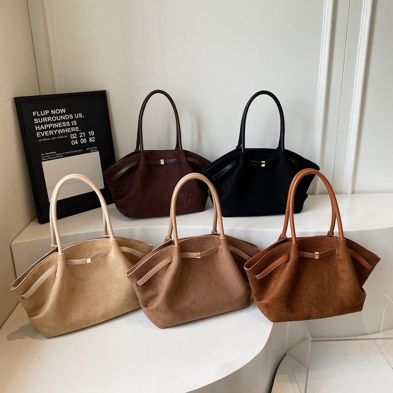 Niche frosted fleece tote bag women's new large-capacity underarm dumpling bag commuter shoulder bag
