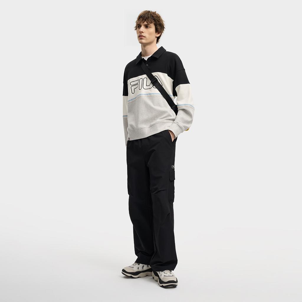 Fila Original Fashion Classic Retro Loose Woven Casual Pants Men Pants Black F11M549802FBK