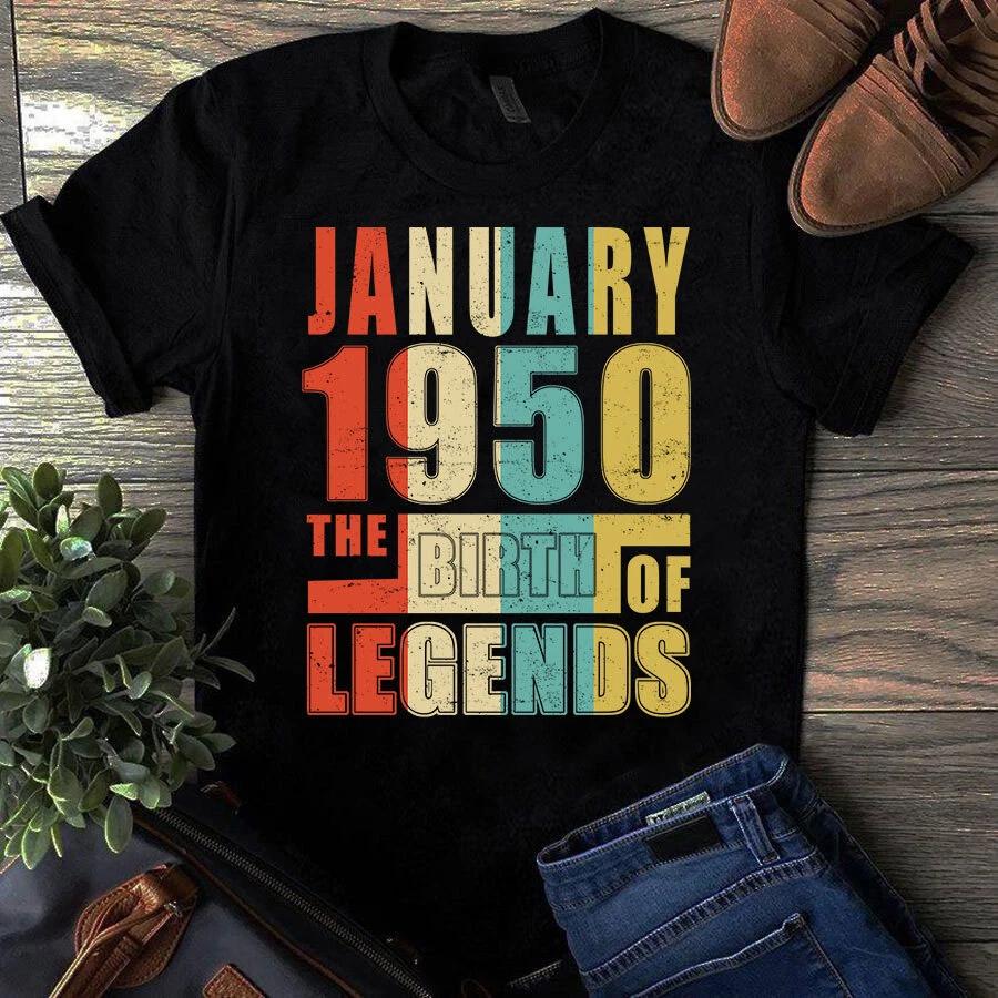 Men s and Women s T-shirts January 1950 The Birth M