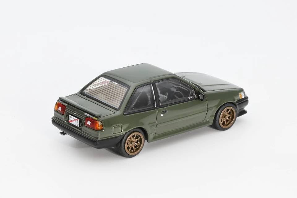 Diecast Team Toyota Corolla Levin Dark Green Finished Model 1/64 (RHD) LL-009-285