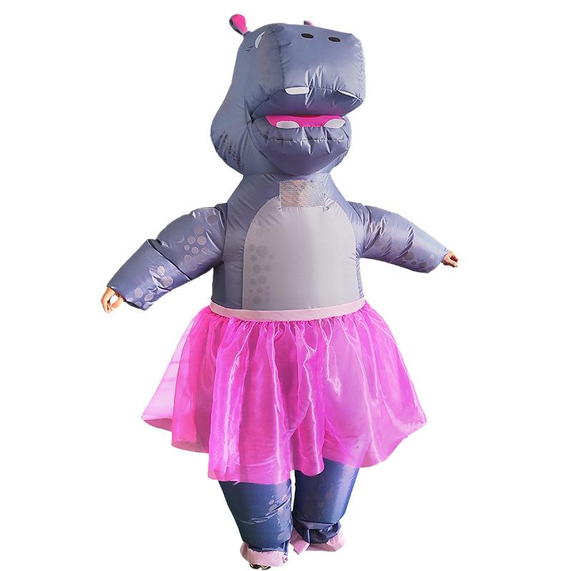 Direct Supply Gauze Skirt Hippo Inflatable Doll Suit Adult Cartoon Cosplay Clothing Activity Performance Props