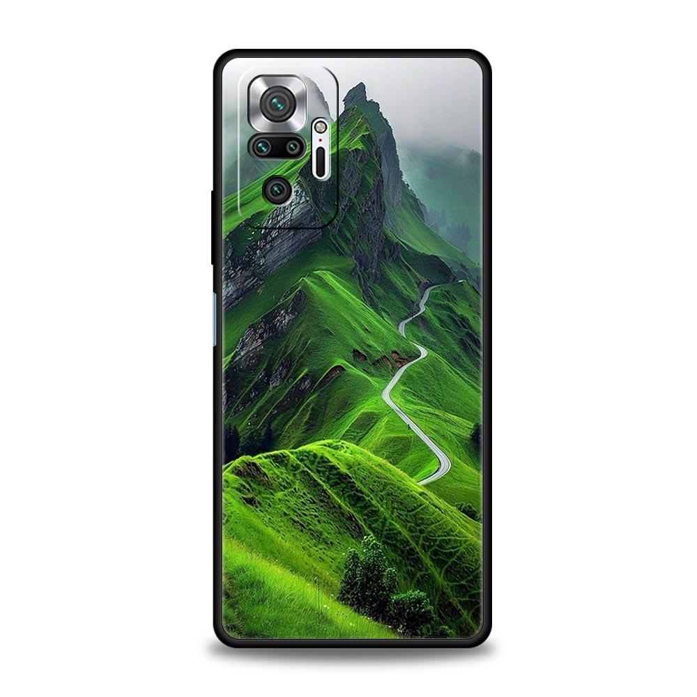 

Чехол для телефона для Xiaomi Redmi Note 14 13 12 Pro Plus 5G 9S 9 10 11 4G 14C 13C 12C 10C 9C 9A Мягкая крышка Пейзаж с горными вершинами Redmi Note 14 4G (Global)