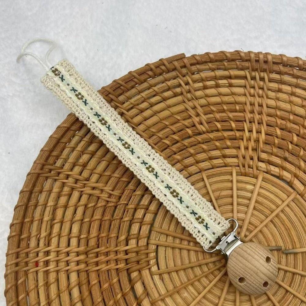 PP Blumenmuster Schnullerhalter Herz Gänseblümchen Stickerei Schnullerclips Mädchen