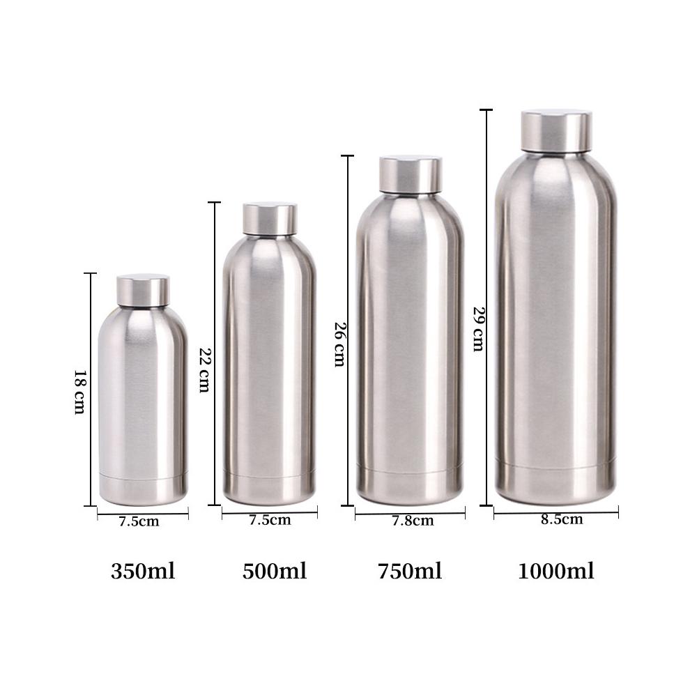 American Style 304 Stainless Steel Small Mouth Straight Cup Double Layer Vacuum Sports Water Bottle Rubber Plastic Drinkware 350ml