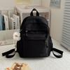 Leisure campus solid color high school student schoolbag new small fresh nylon travel backpack outside