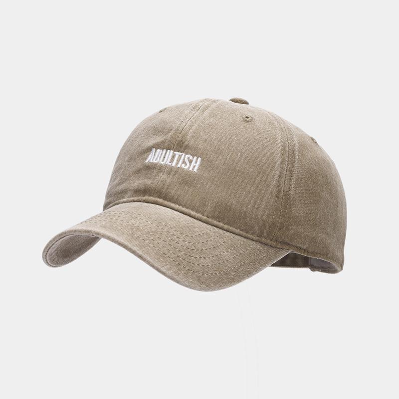 Spring new letter embroidered baseball cap men's washed old soft top cap women's trendy casual versatile sun hat