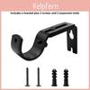 Black Metal Roman Curtain Rod Support With Adjustable Design For Living Room Windows