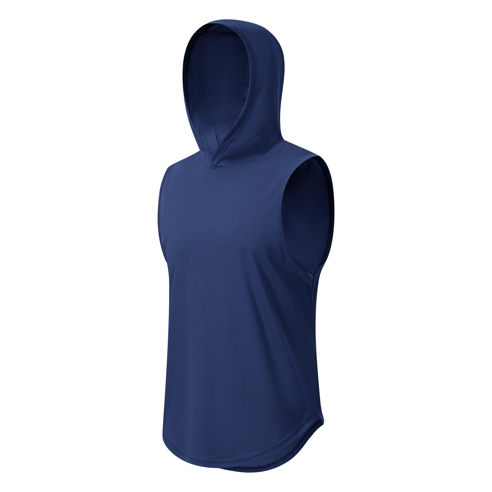 

Мужская спортивная облегающая одежда, спортивная быстросохнущая мужская дышащая эластичная одежда с короткими рукавами для фитнеса L тёмно-синий