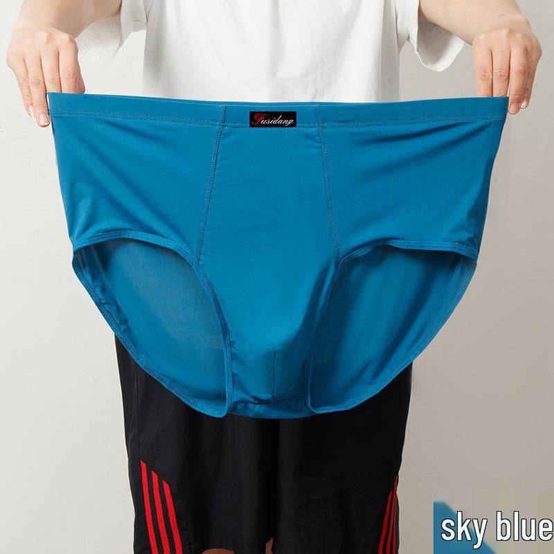 

Мужские летние дышащие быстросохнущие трусы большого размера из ледяного шелка 6XL небесно-голубой