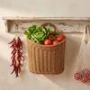 Hanging Woven Wicker Baskets, Handmade Rattan Wall-mounted Flower Pots, Wall-woven Storage Baskets
