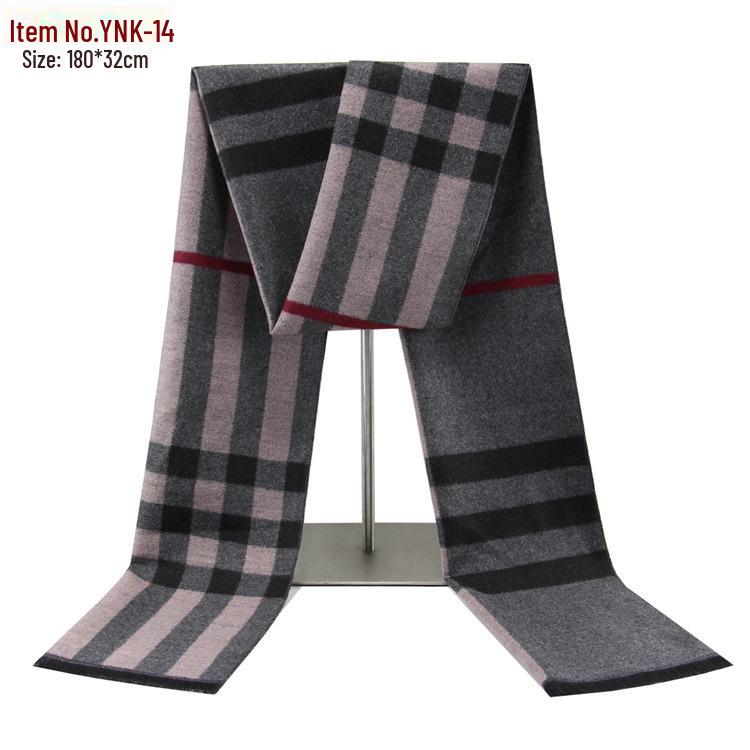 Sciarpa scozzese calda invernale da uomo 2025 - Stile europeo e americano, imitazione cashmere, motivo jacquard
