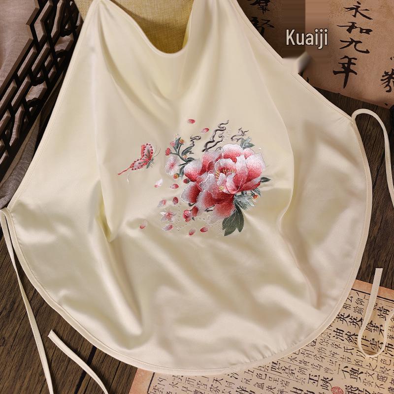 Retro Chinese Style Silk Embroidered Women s Camisole & Bellyband Set One Size