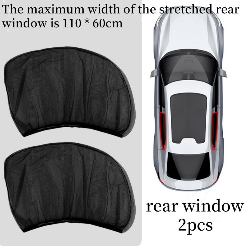 

4PC Universal Side Window Sunshade Mesh Visor Protection Privacy Mosquito Mesh Net Curtains UV Protect Car Interior Accessories