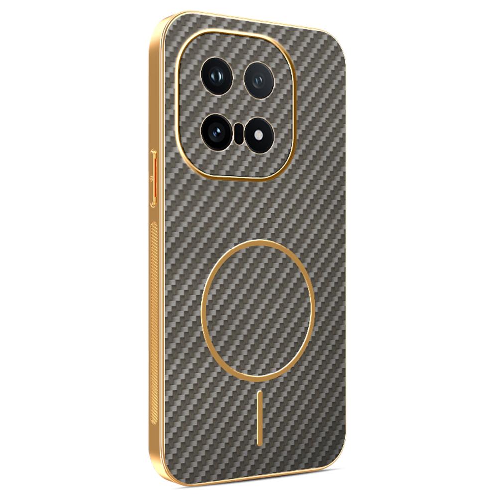 

For vivo iQOO 15 5G Phone Case Carbon Fiber Textured Electroplated TPU Back Cover