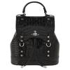 Max 26SS Silver Shallow Relief Sphere Top Handle Design Calfskin Backpack Small Unisex Backpack Black 4A03000EU-L0098-BLACK