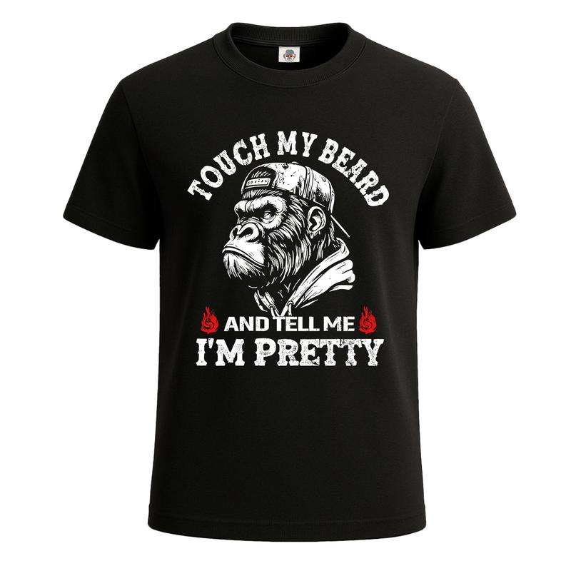 TOUCH MY BEARD AND TELL ME Funny Slogan Unisex T-Shirt Novelty Party Gift Tee Top S