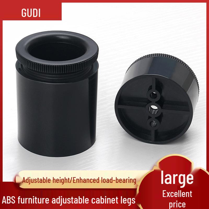 Regulowane Czarne Nóżki ABS do Szafek i Mebli